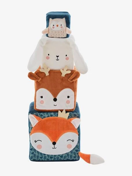 Cubes En Tissu Forêt Enchantée Vert - Vertbaudet 3 Cubes En Tissu Forêt Enchantée Vert - Vertbaudet