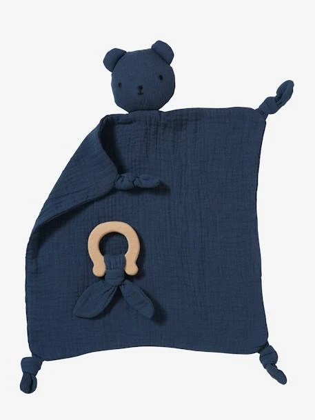 Doudou En Gaze De Coton + Hochet Rond Vert - Vertbaudet 3 Doudou En Gaze De Coton + Hochet Rond Vert - Vertbaudet