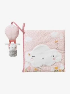 Vertbaudet -Vertbaudet grand livre deveil et marionnettes a doigts en velours pays rose 1