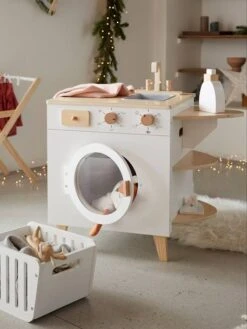 Nouvelles Arrivées 7 Machine à Laver Et à Repasser En Bois FSC® Blanc - Vertbaudet