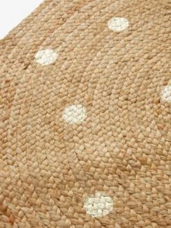 Tapis Jute à Pois Dorés Beige Clair Uni Avec Decor - Vertbaudet -Vertbaudet tapis jute a pois dores 2