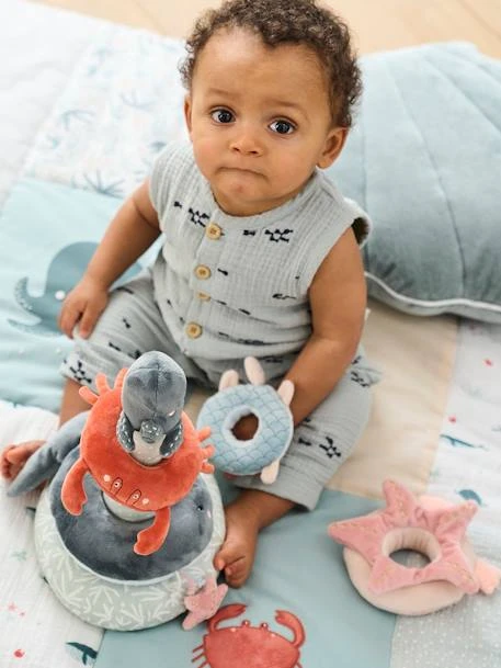 Tour à Empiler En Tissu SOUS L'OCÉAN Gris - Vertbaudet 4 Tour à Empiler En Tissu SOUS L'OCÉAN Gris - Vertbaudet – Image 2